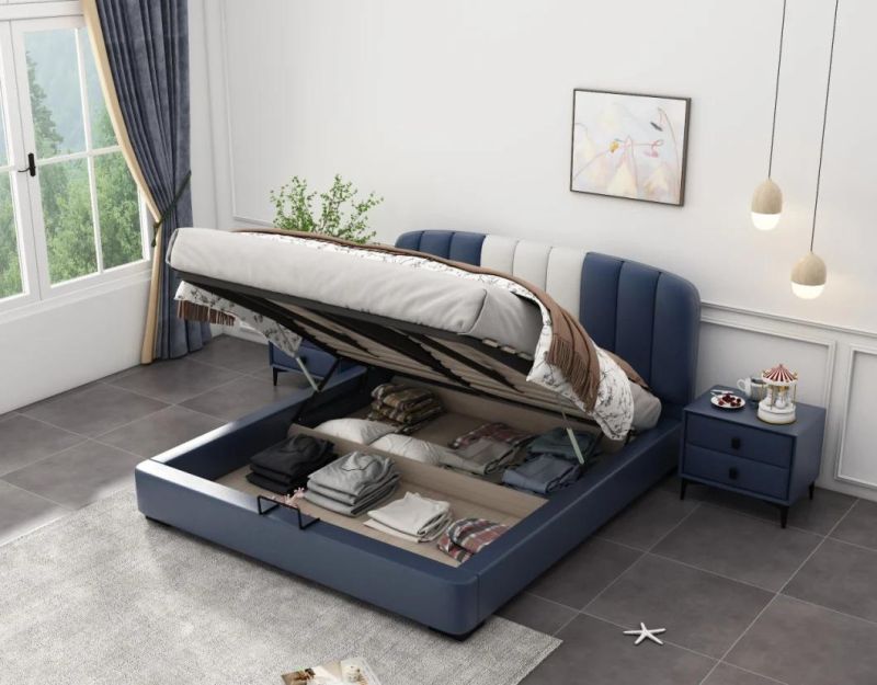 Custom Made Modern Simple High Quality PU Leather Double Bed