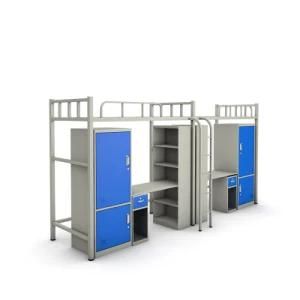 New Design Bunk Dormitory Bed with Desk Steel School Furniture Loft Bed