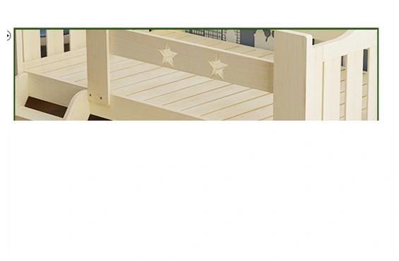 Solid Wood Children′s Bed with Guardrail Single Bed for Boys and Girls
