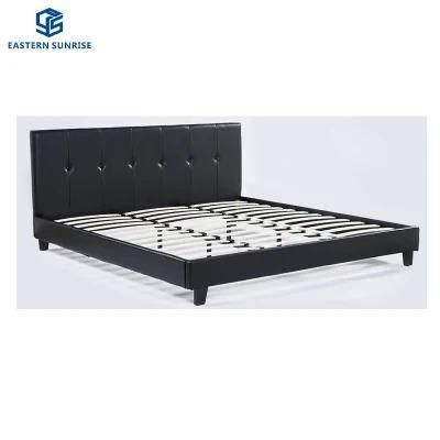 Large Size Classical Storage Design PU Leather Bed with Strong Middle Beam