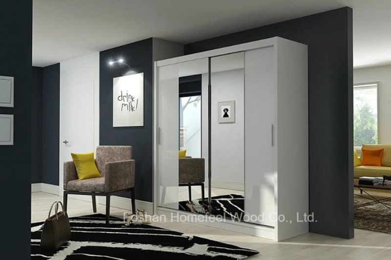 Modern Quality Bedroom Sliding Mirror Door Wardrobe (HF-EY016)