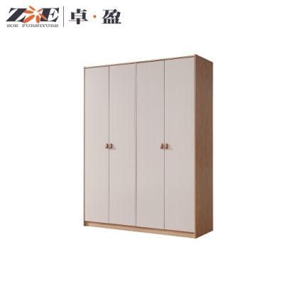 Wholesale Modern Cheap Melamine Faced MDF 4 Door Bedroom Furniture Price Solid Wood Wardrobe