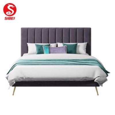 Promotion Sales New Design Modern Style Solid Wood Bed for Home Bedroom Set