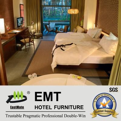 Star Hotel Wooden Double Bed Room Furniture Set (EMT-HTB08-4)