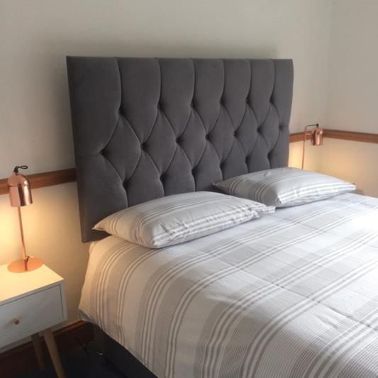Nova Grey Divan Bed with 2 Drawers and High Headboard
