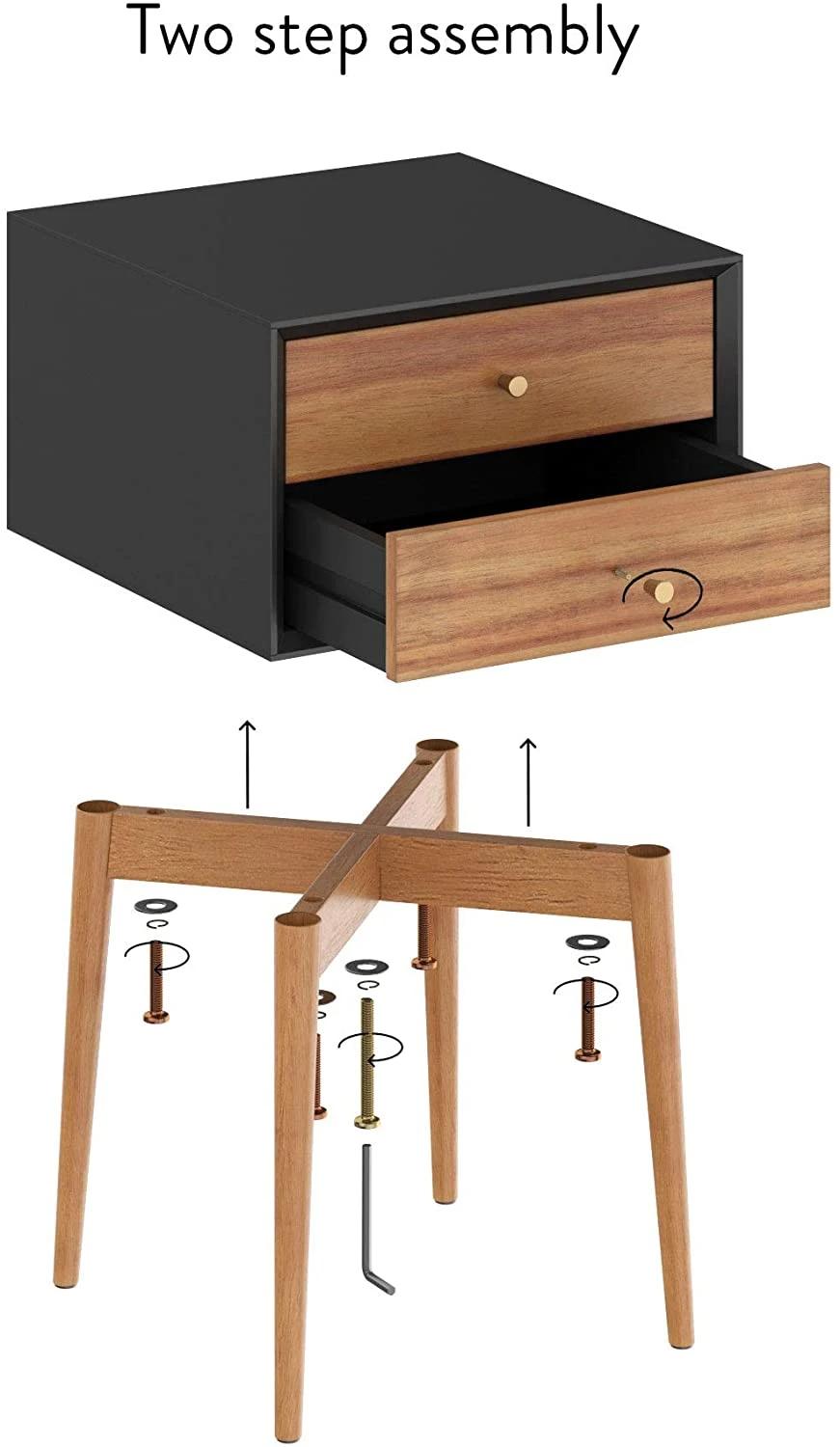 Nova Wooden Bedroom Furniture Melamine Board Nightstand