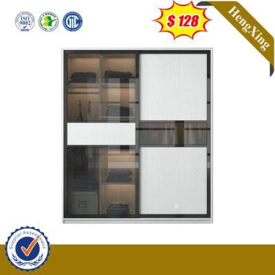 Modern Bedroom Furniture Black Glass Sliding Door Wardrobe