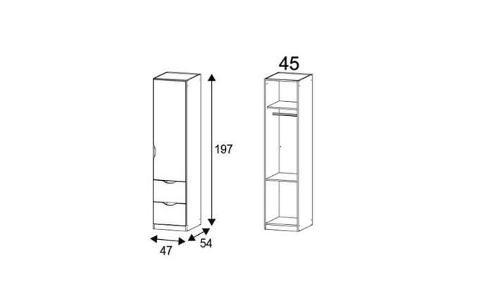 Simple Design Modern Furniture Single Door Bedroom Storage Wardrobe