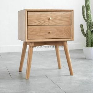 Oak Locker Bedroom Two Drawer Bedside Table Nightstand Cabinets