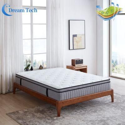 Factory Best Selling Luxury Comfortable Pocket Spring Fireproof Foam Sponge Organic Spring Rolled up Bed Mattress in a Box