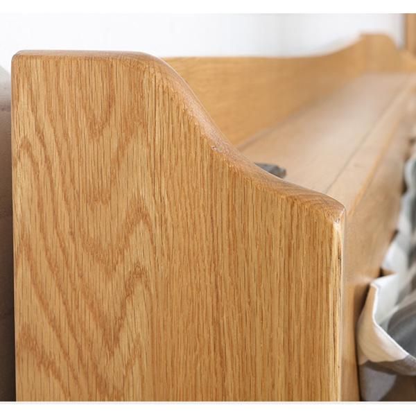 Eco-Friendly Solid Wood Double Bed Bedroom Bed Socket Bed