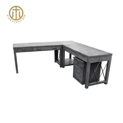 Wooden Industrial Style Multi Person Desk