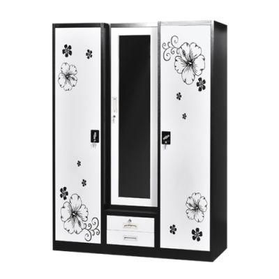 Steel Almari 3 Door Cheap Modern Metal Metallic Wardrobe Steel Wardrobes Malaysia Almari Wardrobe