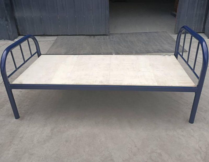 Factory Direct Supply Metal Single Bed with Wooden Board