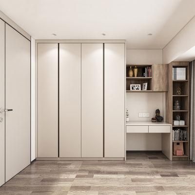 Custom Made Modern Bedroom Furniture Design 4 Door Wood Wardrobe with Drawers
