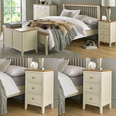 off White Bed + 2 Bedsides Home Furniture Set