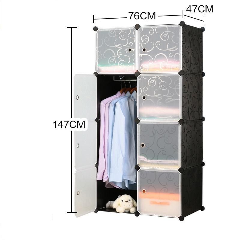Modern Simple Plastic Combined Resin Folding Storage Cabinet with Large Storage