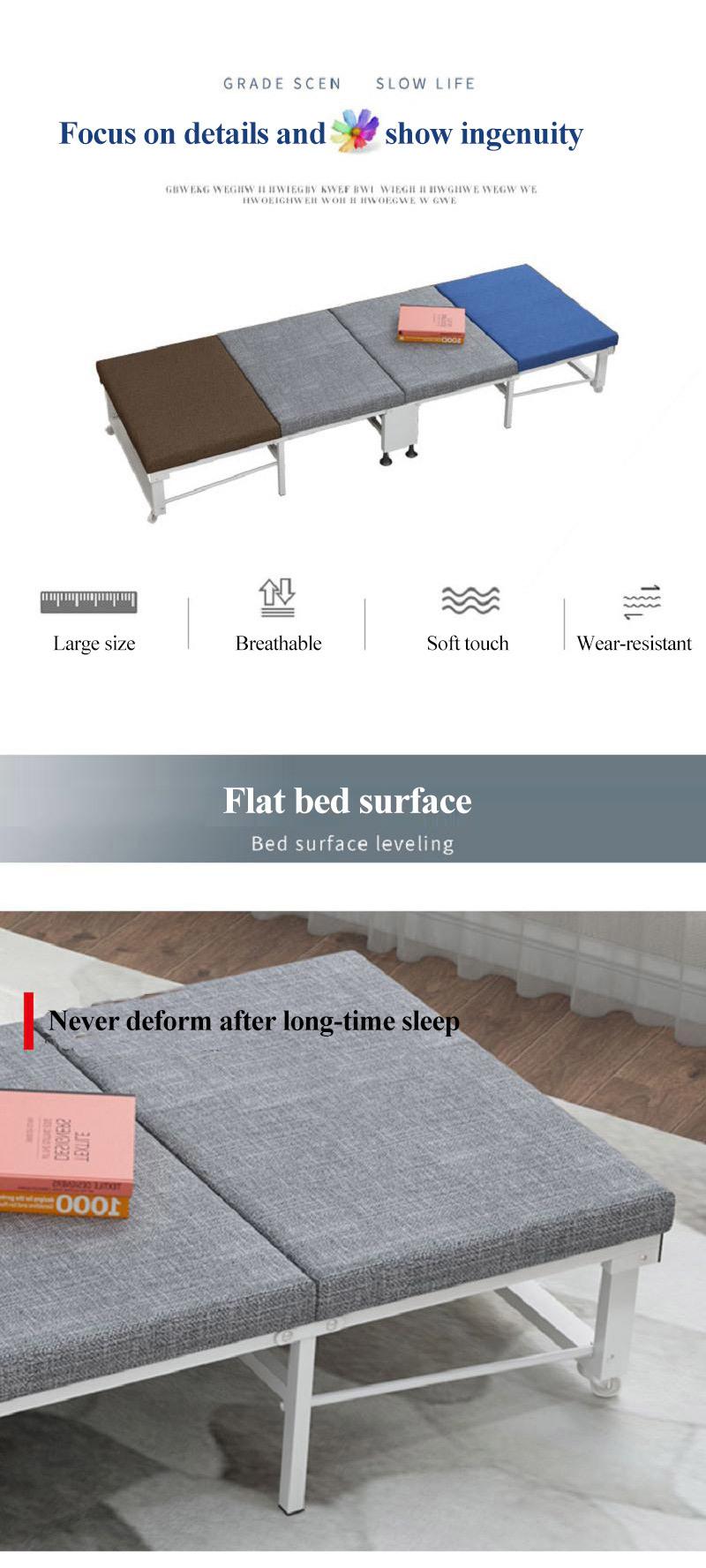 Wholesale Folding Mattress Bed Multifunction Movable on Wheels Bedroom Furniture