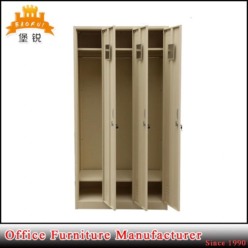 Bedroom Furniture Metal Wardrobe Kd 3 Door Steel Dressing Locker Cabinet