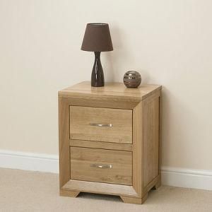 Wooden Solid Oak Night Stand with 2 Drawers