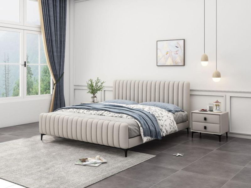Newest Home King Size Bed High Quality Leather Wooden Bed
