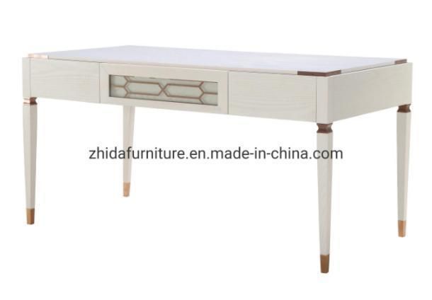 White Wooden Antique Style Italy Design Luxury Middle East Style Golden Home Furniture Bedroom Dresser with Drawer