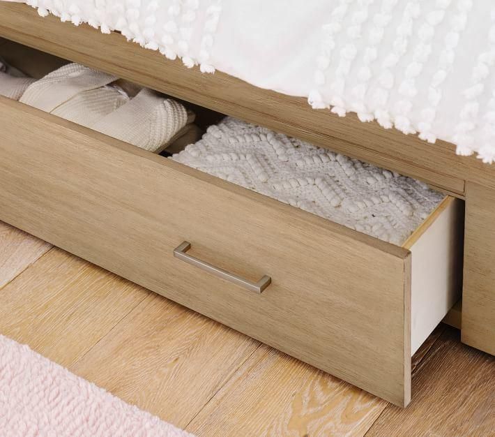 Solid Poplar Wood Beech Wood Storage Bed