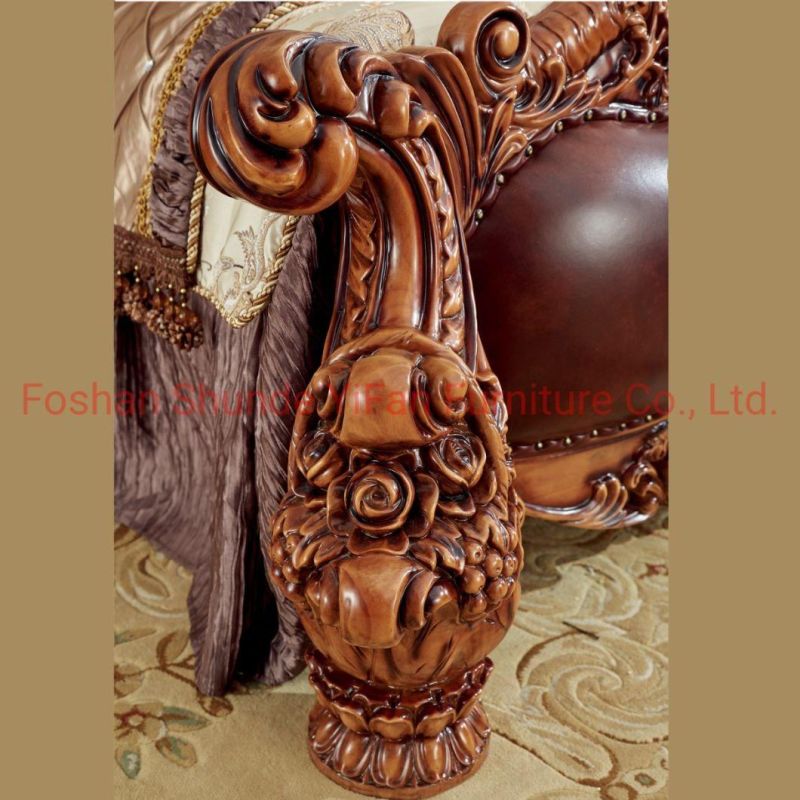 Wood Carved Luxury Bedroom Bed in Optional Furnitures Color From Chinese Furniture Factory