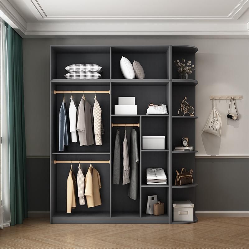 Custom Apartment Furniture, Paint-Free Board and Top Cabinet, Modern Minimalist Style 2/3/4 Door Wardrobe