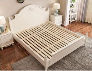 Bedroom Furniture Wood Solid Wood Bed White Bed California Modern King Size Bed Frame