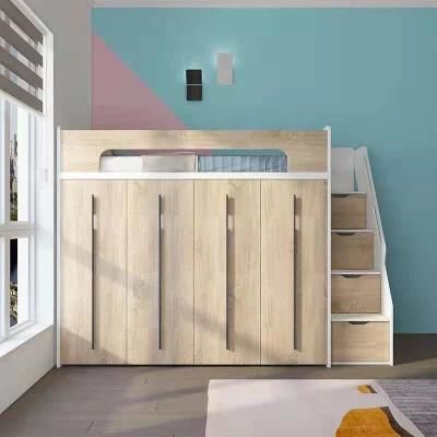 Modern Unique Custom Simple Solid Wood Wardrobe with Children&prime;s Bed