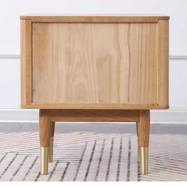 Three-Layers Modern Bedroom Furniture Side Cabinet Drawers Double Drawer Bedside Table