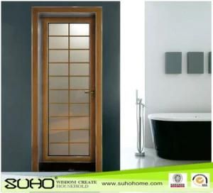 Aluminum Profile Swing Bathroom Door with Tempered Glass