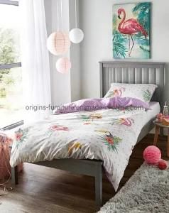 Solid Wood Single Bed Grey Color