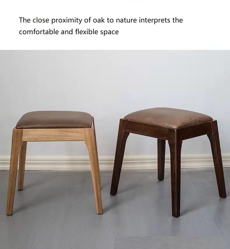 Nordic Bedroom Furniture Simple Solid Wood Oak Dressing Stool