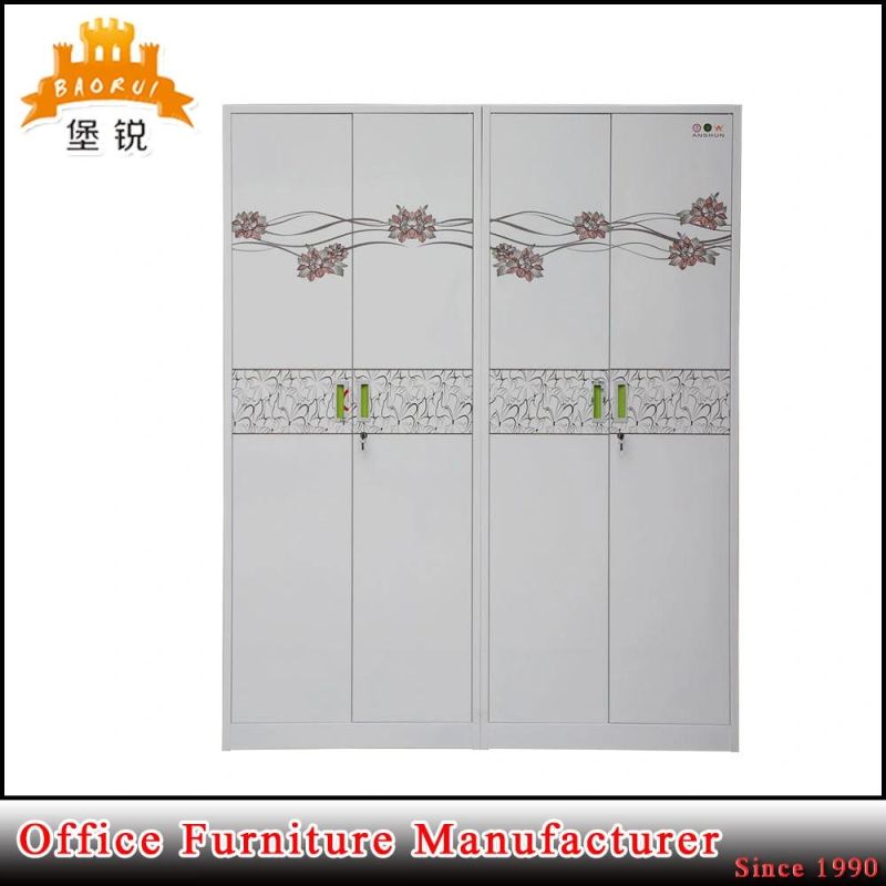 Low Price Bedroom 4 Door Metal Wardrobe