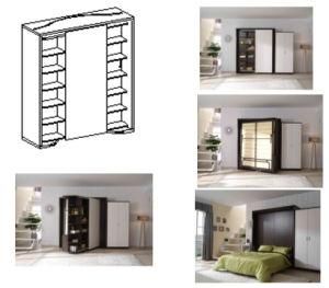 Revolving Modern Double Space Saving Wall Bed with Cabinet