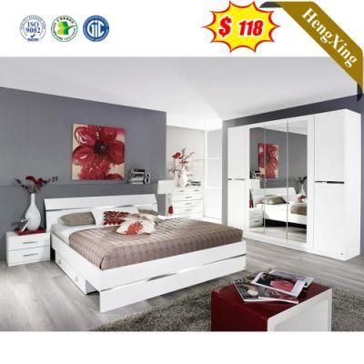 Light White Color Simple Style Bedroom Set Hotel Furniture Storage Drawers Beds