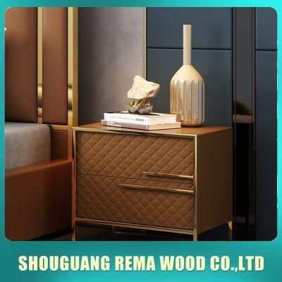 New Product Hot Selling White Nightstand 2 Drawer Wooden Bedside Table Industrial