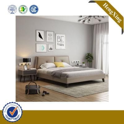Nordic Style Strong Panel Wooden Double King Size Apartment Bed Sets