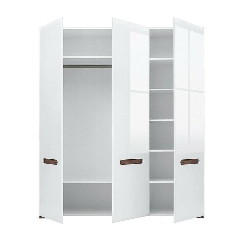 Pure White High Glossy 3 Door Wardrobe