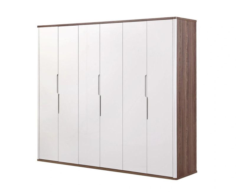 Modern Home Furniture Fashion Design Wardrobe Closet Bedroom Wardrobe with 6 Doors and Mirror