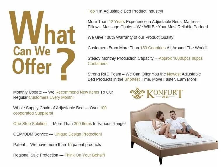 Factory up and Down Bed by Wired or Wireless Handset Electric Adjustable Bed Best Massage Bed Classic Adjustable Base