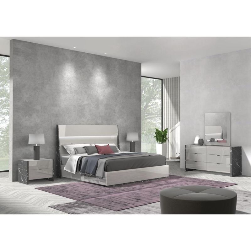 Nova Bedroom Furniture Sets High Gloss Mirror Dresser with 6 Drawer