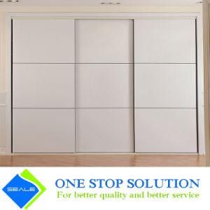 Small Frame with White High Gloss Lacquer Finish Sliding Door Wardrobe (ZY 2080)