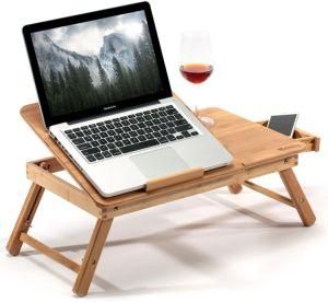 Adjustable Bamboo Laptop Table for Bed
