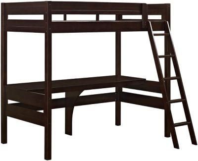 Luxury Kids Twin Beds with Study Desk Wood Loft Ladder Bed