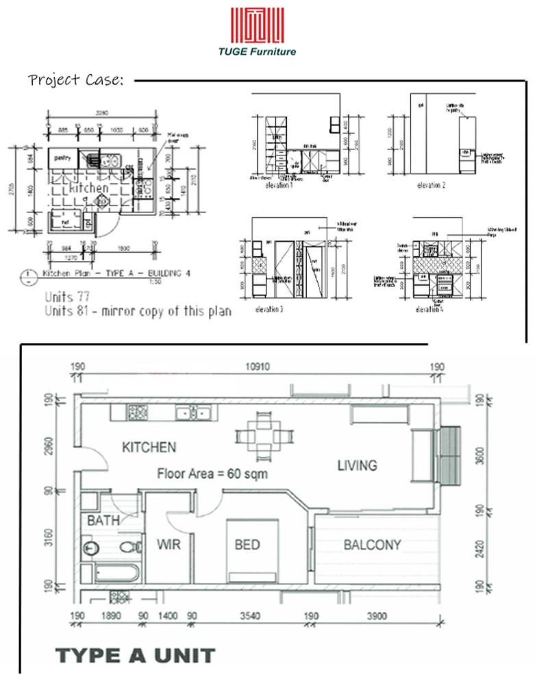 High Quality Factory Customized Wood HPL Laminate /PVC Surface Handless Door Walk in Closet