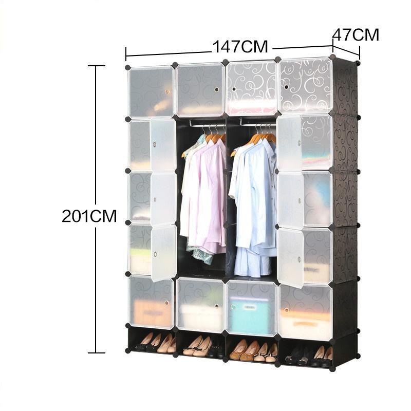 Modern Simple Plastic Combined Resin Folding Storage Cabinet with Large Storage