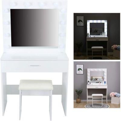 Modern Dresser with LED Lights and Stools140*80*40cm
